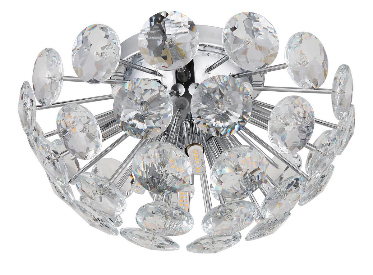 Deckenleuchte Virina Klar Chromfarben D: 39 cm - Klar/Chromfarben, KONVENTIONELL, Glas/Metall (39/22cm) - Globo