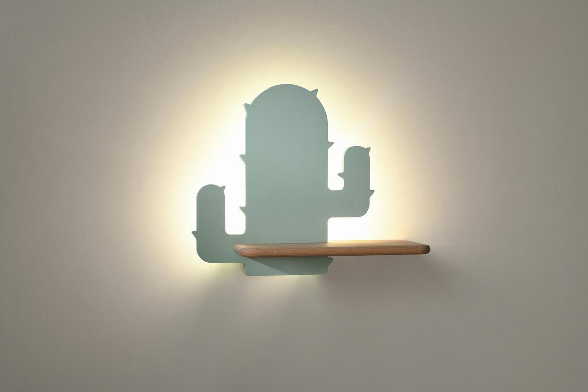 Kinderwandleuchte 21-00903 Cactus 1 - Grün, Basics, Holz/Holzwerkstoff (33/12/27.5cm)