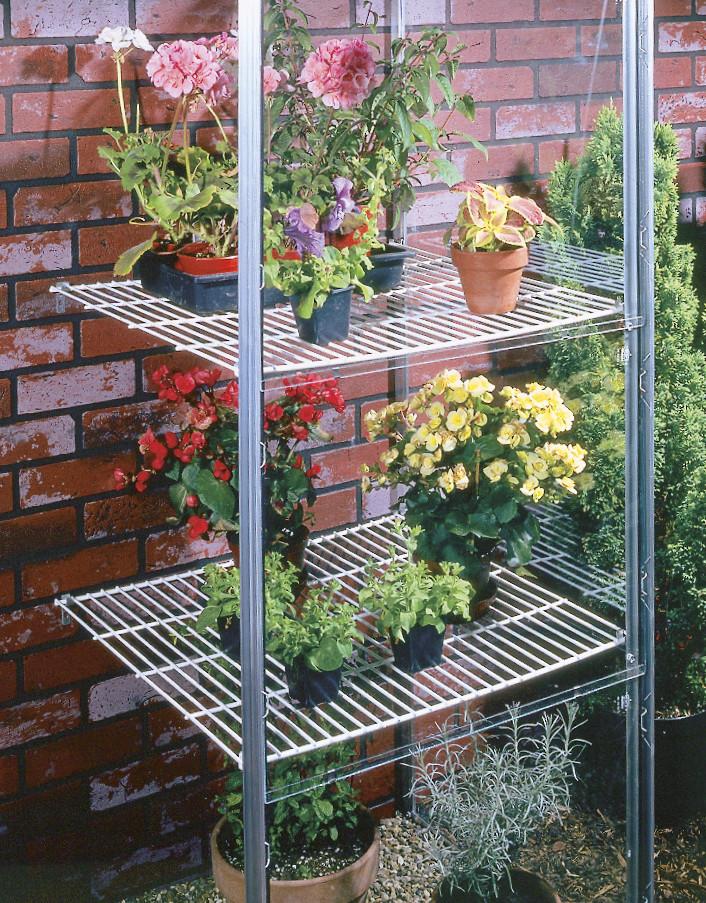 GARTENREGALSET FÜR ANLEHNHAUS 900 UND 1300 - Alufarben, Basics, Metall (61/63cm)