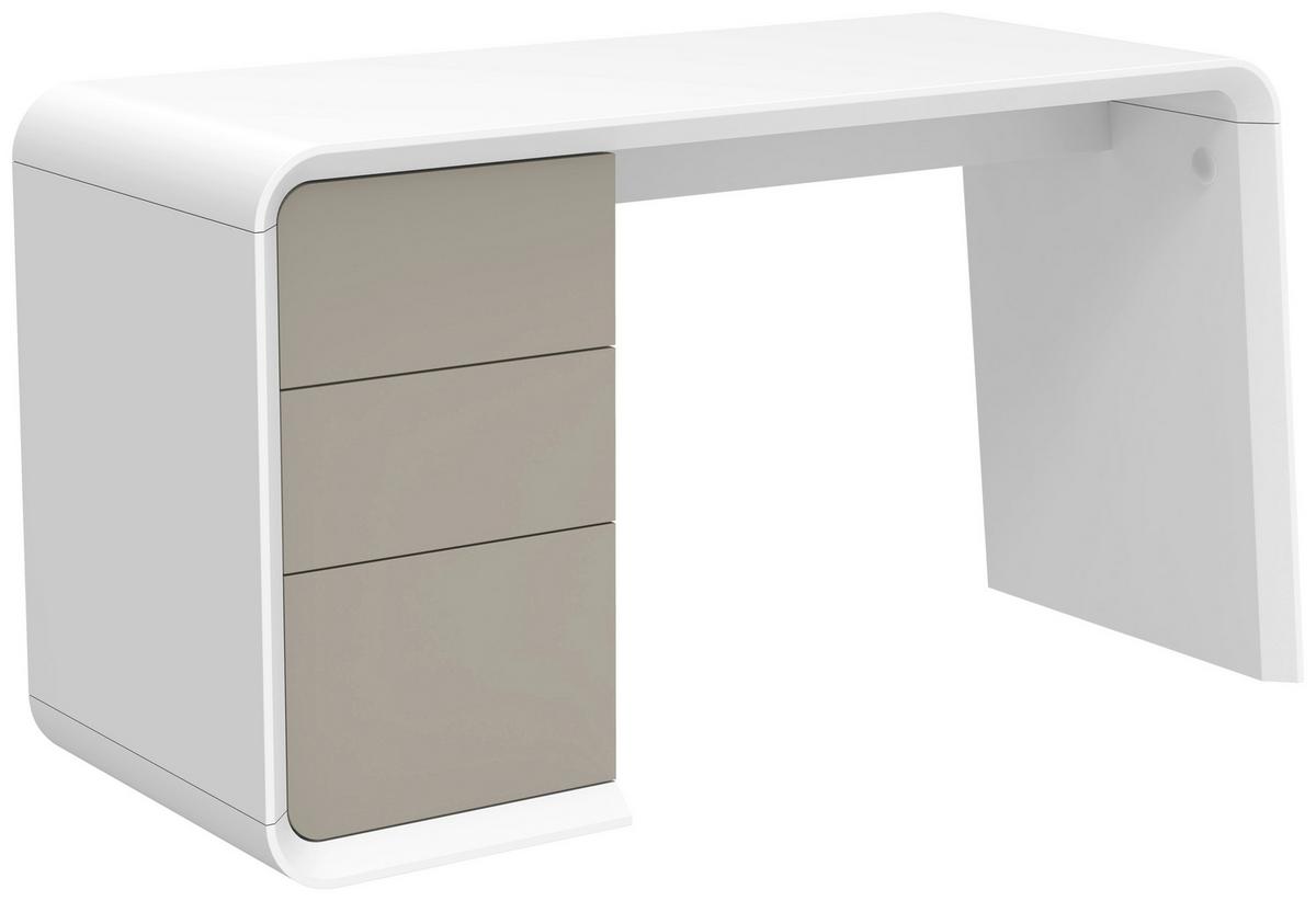 Schreibtisch Memphis - Taupe/Weiß, LIFESTYLE, Holzwerkstoff (140/76/55cm) - MID.YOU