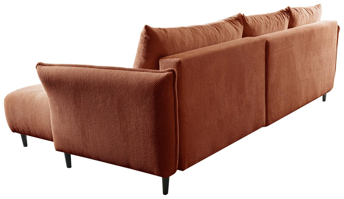 Ecksofa Monte Carlo Terracotta S: 160x290 cm - Terracotta/Schwarz, Trend, Holz/Holzwerkstoff (160/290cm)