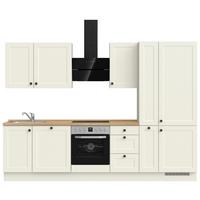 Kuchynská linka 300 cm, biela/dekor dub Sierra - čierna/biela, Modern, kov/kompozitné drevo (300cm) - Nobilia