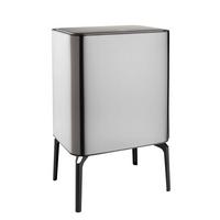 Odpadkový koš MICHAEL, objem 2x 12,7L - černá, Moderní, kov/plast (40,5/31/66,5cm) - Mömax