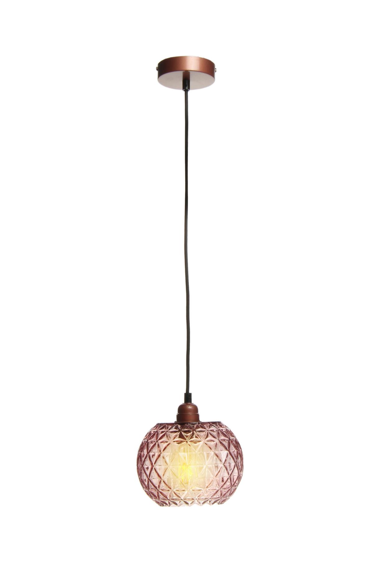 Hängeleuchte Corvus Rosa B: 18 cm - Rosa, Basics, Glas (18/18/18cm) - Kayoom