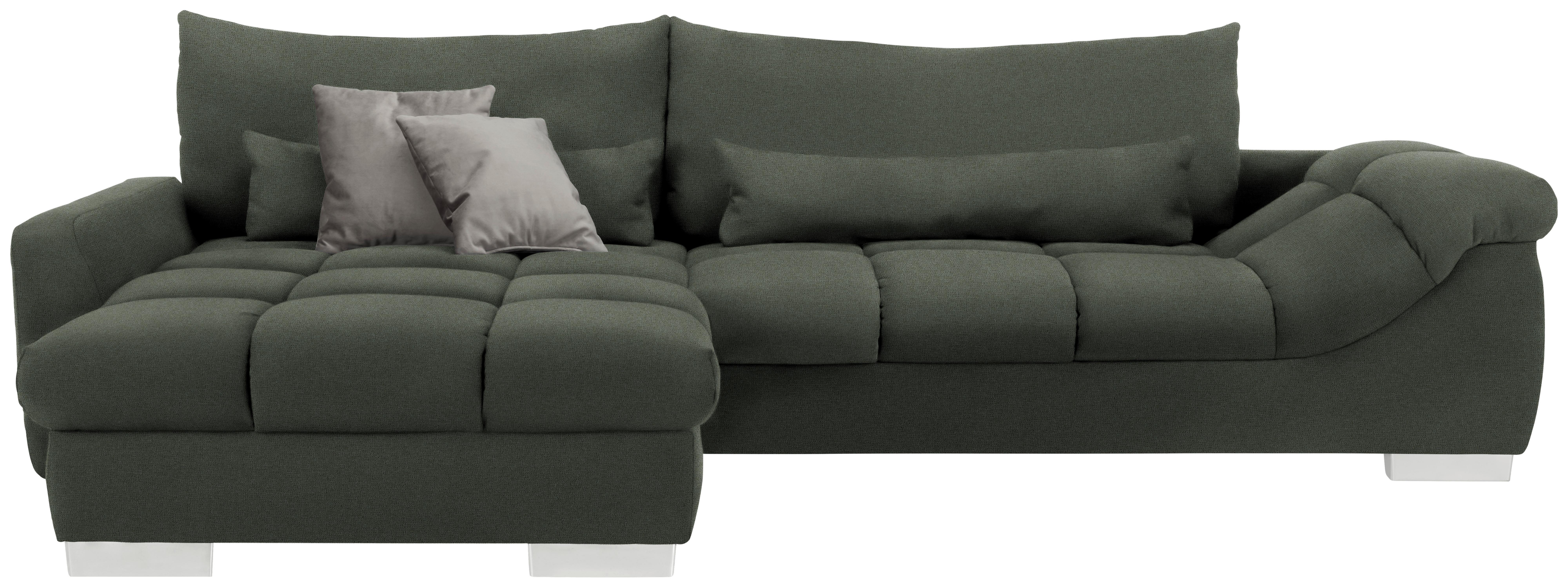 Rohová sedačka WAIKIKI, oboustranná, zelená/šedá - šedá/zelená, Konvenční, textil/plast (337/69/228cm) - Mömax