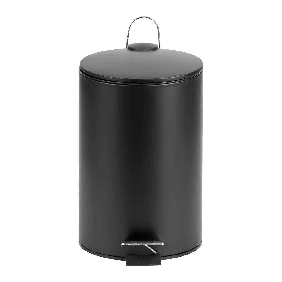 Koš s nášlapným pedálem černá 12L - černá, Moderní, kov/plast - Mömax