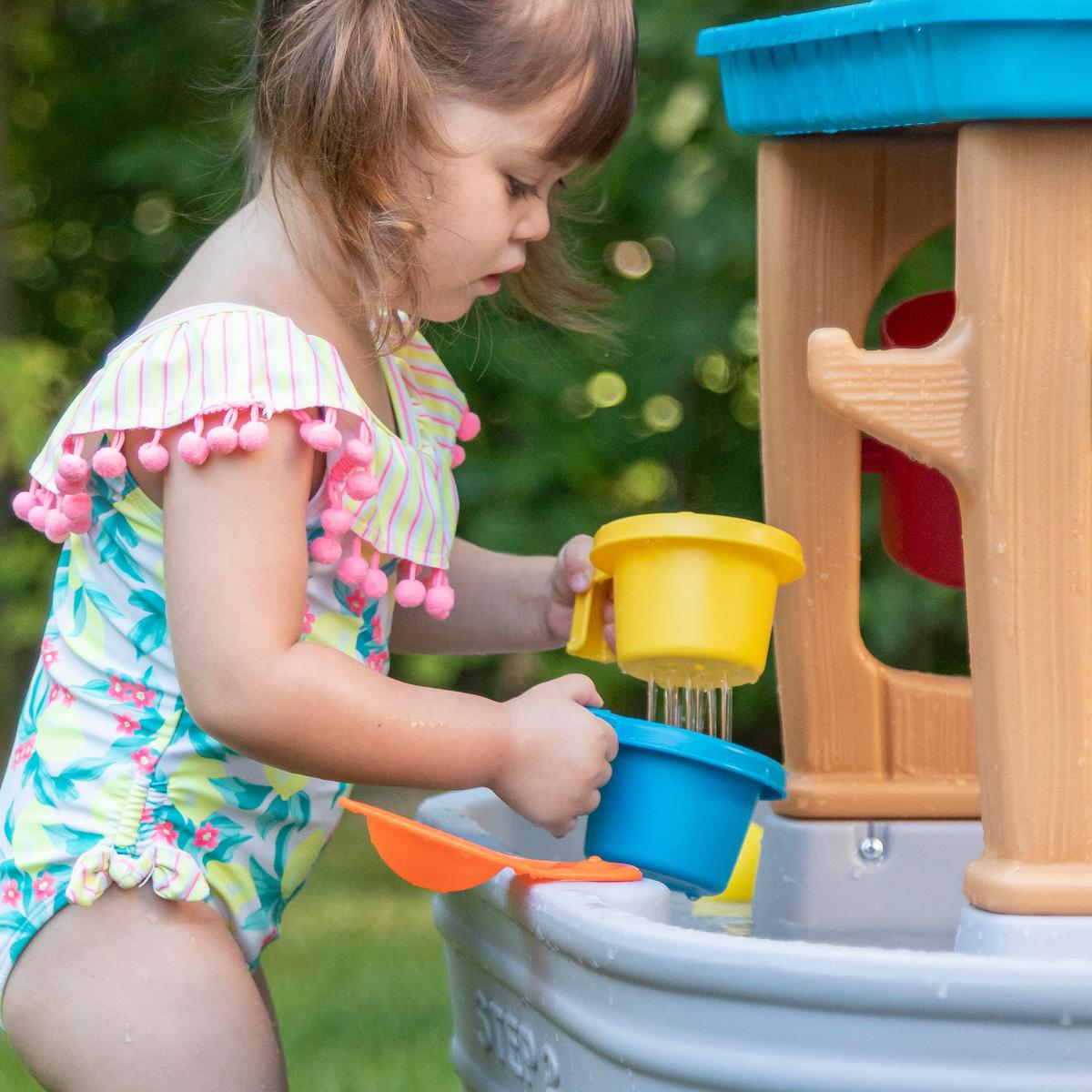 Sand- Und Wassertisch Rain Shower Splash - Blau/Braun, Design, Kunststoff (86,4/66,7/90,2cm) - Ambia Garden