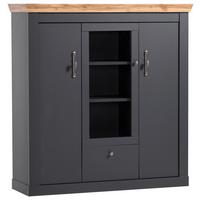 Highboard Catania Anthrazit/Eiche Dekor B: 141cm - Anthrazit/Eiche Wotan, Design, Holzwerkstoff (141/146/45cm) - MID.YOU