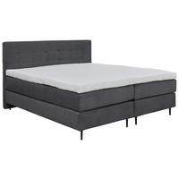 Boxspringbett mit Topper 180x200 Oregon - Dunkelgrau/Schwarz, KONVENTIONELL, Textil (180/200cm)