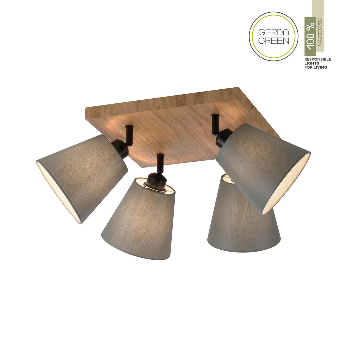 Deckenleuchte 11583-79 Gerda - Natur, Holzwerkstoff/Metall (77/28/26cm)