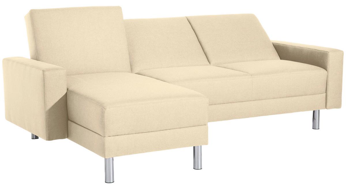 Ecksofa mit Schlaffunktion Just Fashion Beige - Chromfarben/Beige, KONVENTIONELL, Textil (152/230cm) - Max Winzer