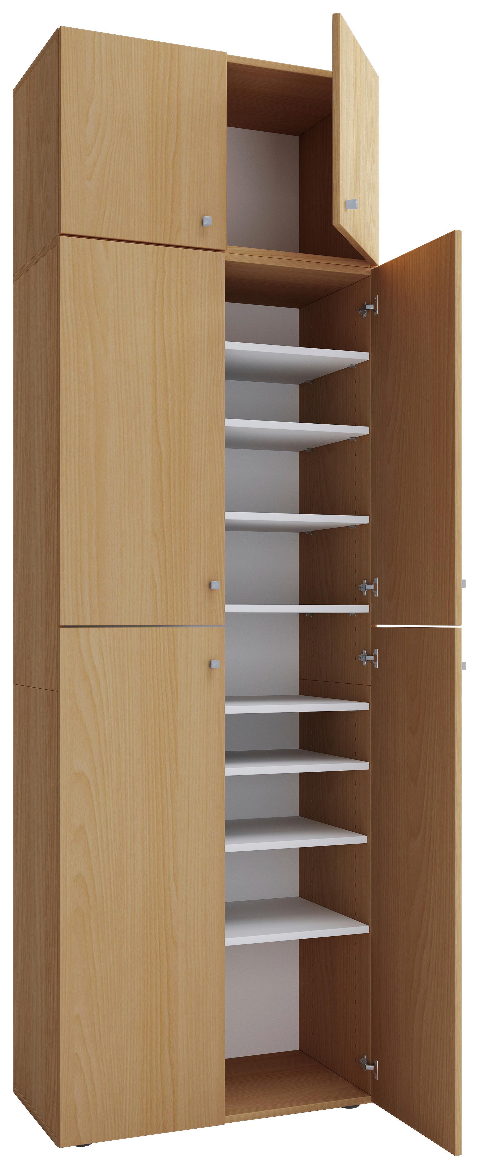 SKRINKA NA TOPÁNKY LONA XXL - farba buka/čierna, Modern, kompozitné drevo/plast (70/223/39cm) - MID.YOU