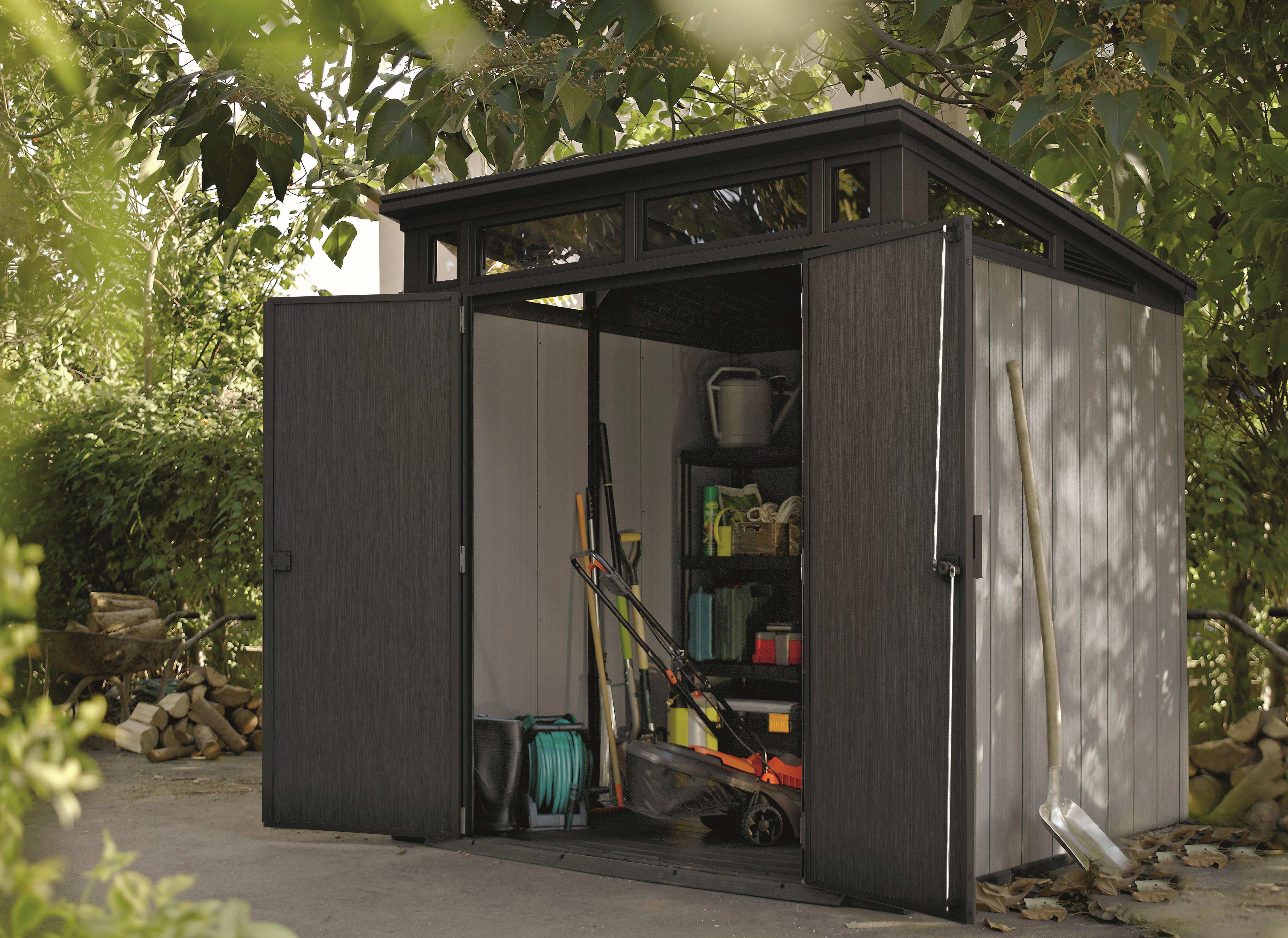 ZÁHRADNÝ DOMČEK ARTISAN 7X7 - sivá, Modern, plast (216/227/216cm) - Ambia Garden