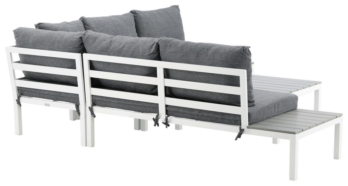 Loungegarnitur Odense - Weiß, KONVENTIONELL, Metall (133/167cm) - Gardenson