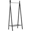 Kleiderständer Noble Schwarz Bambus + Kleiderstange H:180cm - Schwarz, ROMANTIK / LANDHAUS, Holz (74/180/50cm) - MID.YOU