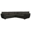 Ecksofa Delux Anthrazit Mit Schlaffunktion Ottomane Rechts - Anthrazit/Silberfarben, Design, Textil (266/266cm) - Livetastic