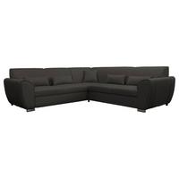 Ecksofa Delux Anthrazit Mit Schlaffunktion Ottomane Rechts - Anthrazit/Silberfarben, Design, Textil (266/266cm) - Livetastic