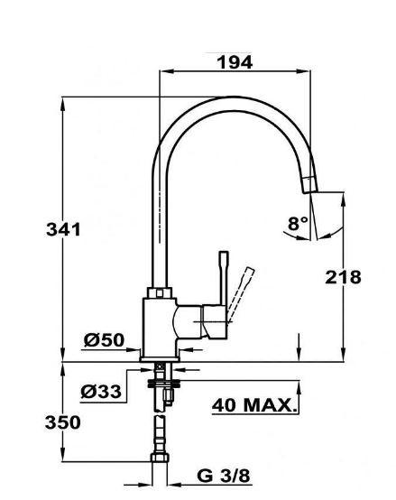 Granitová batéria TEKA SP 995 TG - čierna, Modern, kameň (34,1cm) - Teka