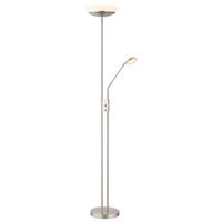 LED-Deckenfluter 58009n - Opal/Nickelfarben, KONVENTIONELL, Glas/Kunststoff (29/180cm) - Globo