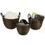 Aufbewahrungskörbchen Genet M - Schwarz/Braun, KONVENTIONELL, Leder/Naturmaterialien (35/24cm) - Ombra Aufbewahrungskörbchen Genet M - Schwarz/Braun, KONVENTIONELL, Leder/Naturmaterialien (35/24cm) - Ombra