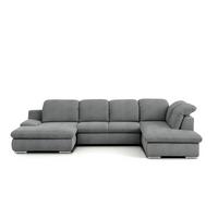 Wohnlandschaft Isona Dunkelgrau Chenille - Chromfarben/Dunkelgrau, Design, Textil (165/353/212cm) - Livetastic