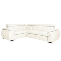 Ecksofa City Weiß B: 193x265 Cm - Wengefarben/Weiß, Design, Leder (193/265cm) - Livetastic