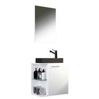 Gästebad Hausa Bl - Schwarz/Weiß, MODERN, Glas/Keramik (52cm) - MID.YOU