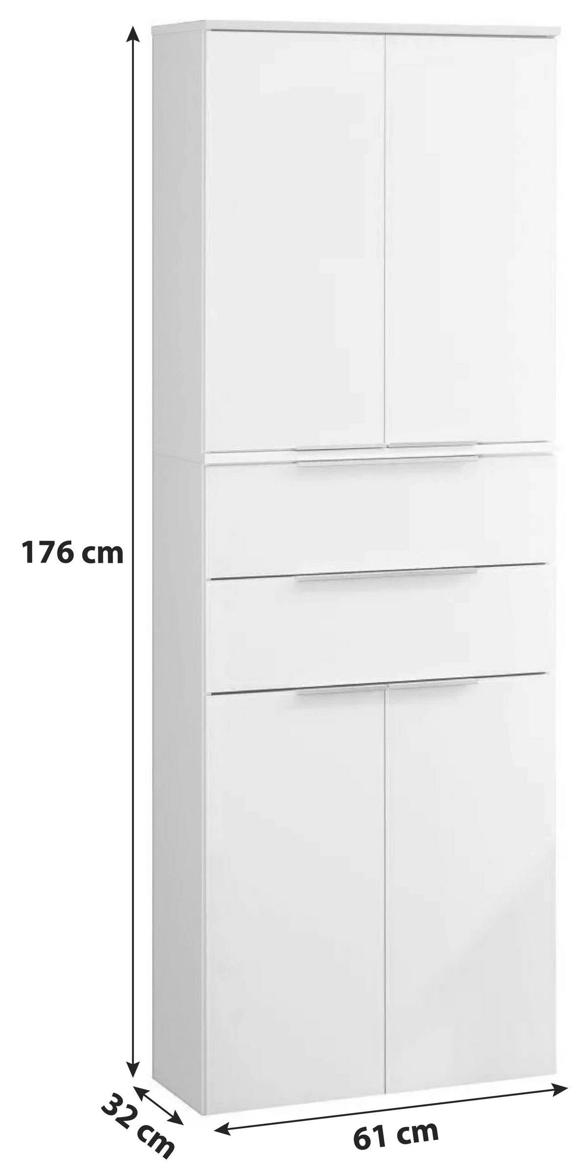 Hochschrank Mit Soft-Close Kara B: 61cm, Anthrazit - Anthrazit, MODERN, Glas/Holzwerkstoff (64/180/39cm) - MID.YOU