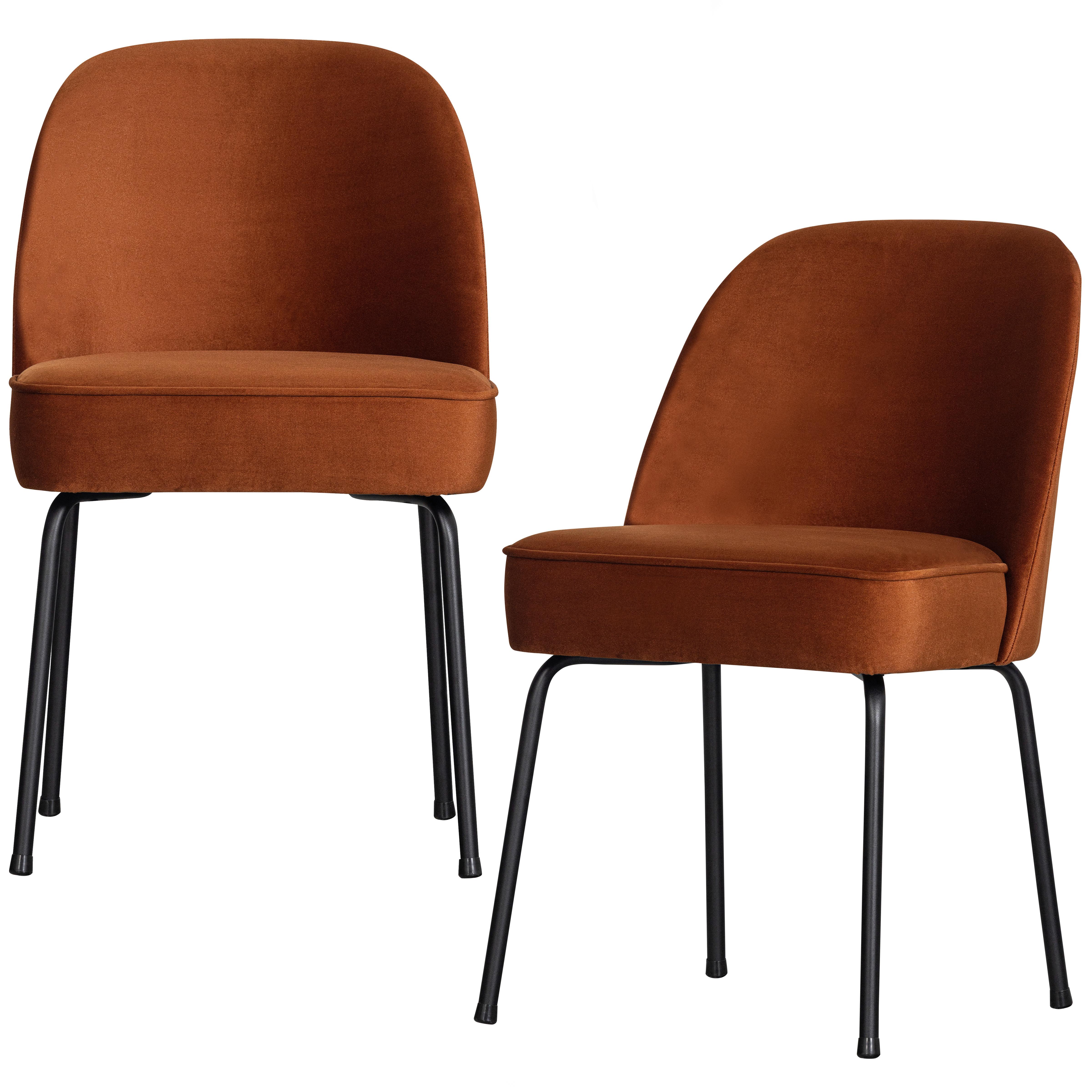 Stuhl-Set Vogue Rostfarben B: 50cm - Rostfarben/Schwarz, MODERN, Textil/Metall (50/83/57cm) - Livetastic