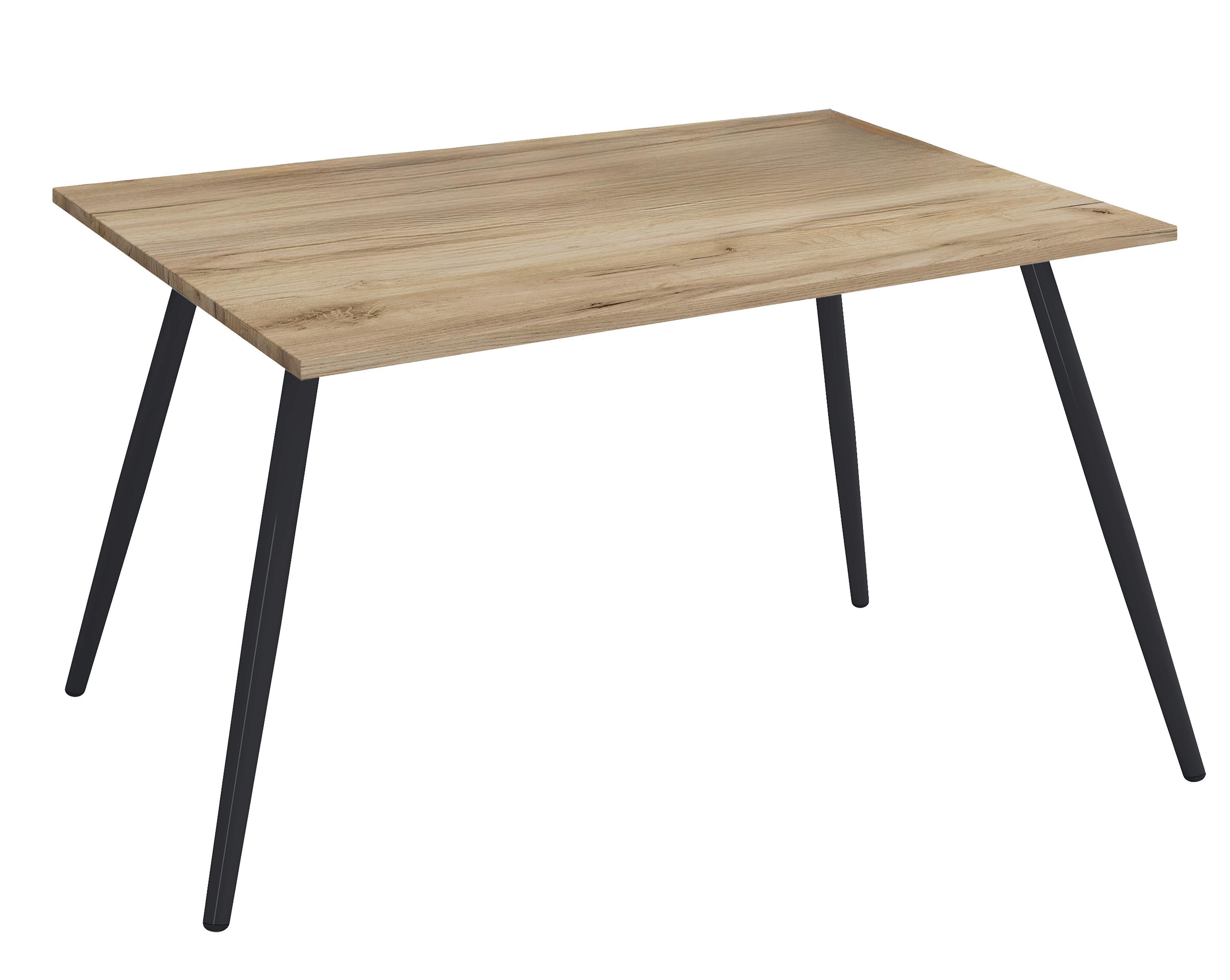 Schreibtisch Salia schwarz/ honigeichefarben, L: 160cm - Honigeiche/Schwarz, MODERN, Holzwerkstoff/Metall (160/80/70cm) - MID.YOU