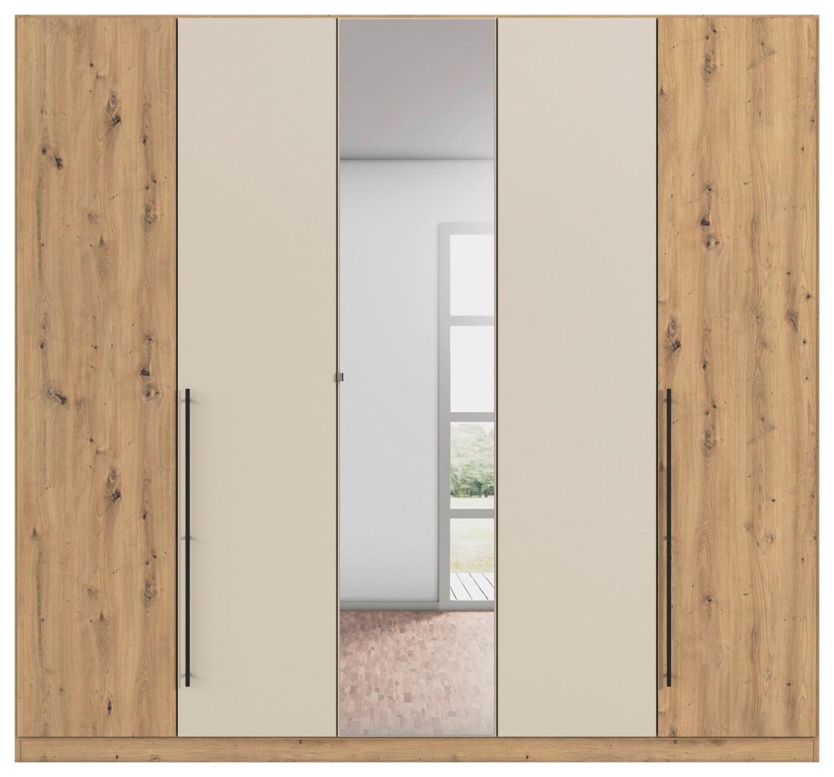 Kleiderschrank Safari B: 226 cm - Champagner/Eiche Artisan, KONVENTIONELL, Holzwerkstoff (226/229/54cm)