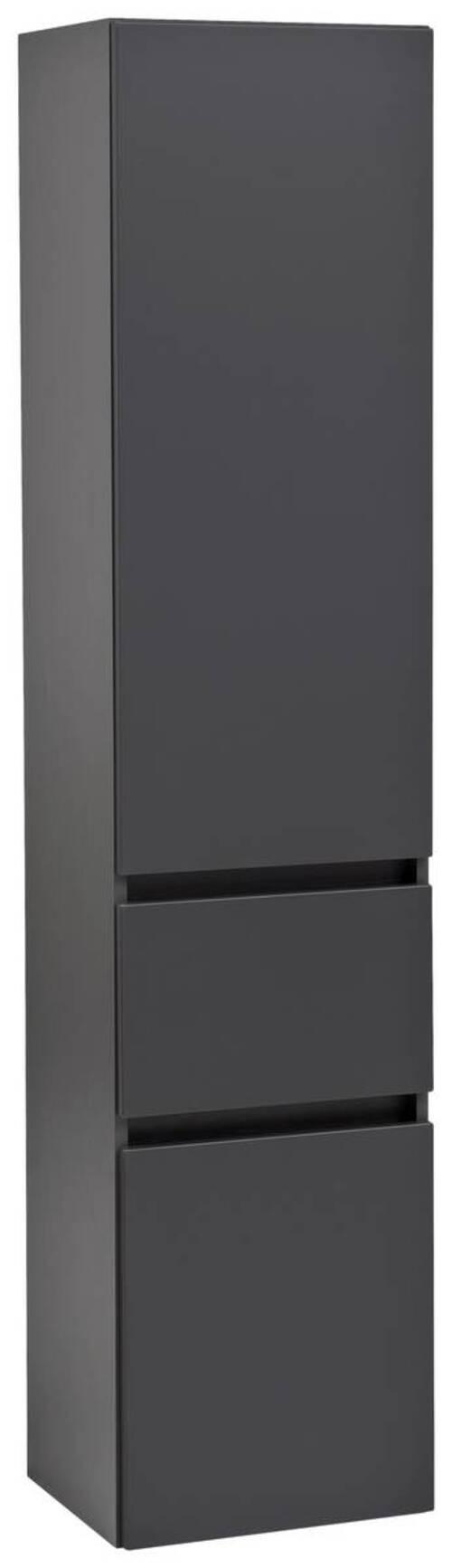 Hochschrank Kopenhagen B: 40 cm Graphitfarben - Silberfarben/Graphitfarben, KONVENTIONELL, Holzwerkstoff (40/180/35cm) - Held