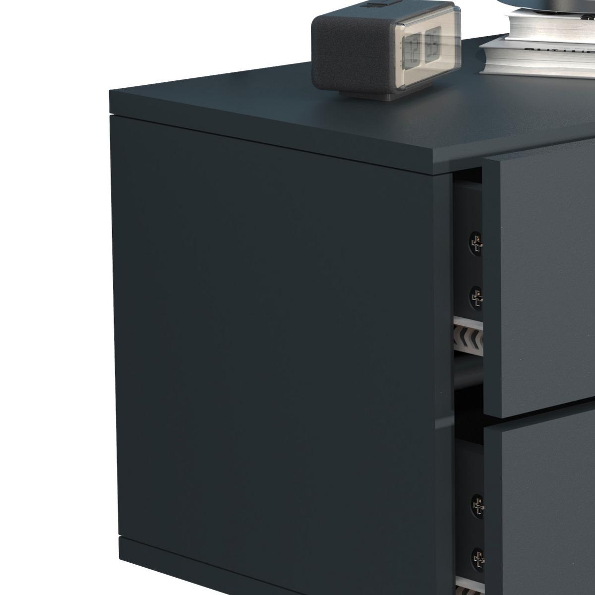 Nachtkästchen USAl L B: 45 cm Anthrazit - Anthrazit, MODERN, Holzwerkstoff (45/30/32cm) - MID.YOU