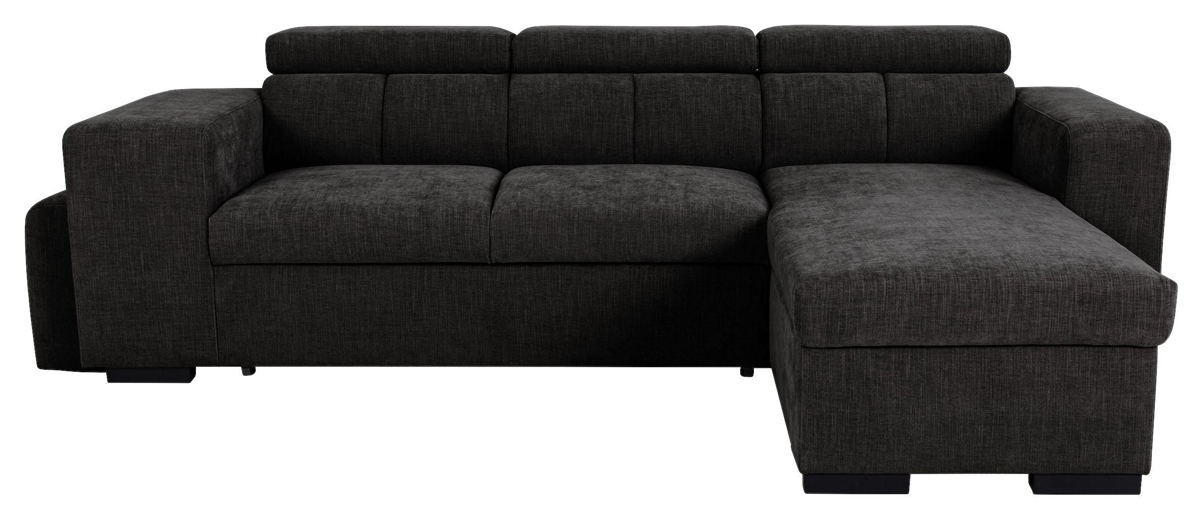 Ecksofa Sirius M schwarz, 251x165cm - Schwarz, KONVENTIONELL, Holz/Holzwerkstoff (251/165cm)