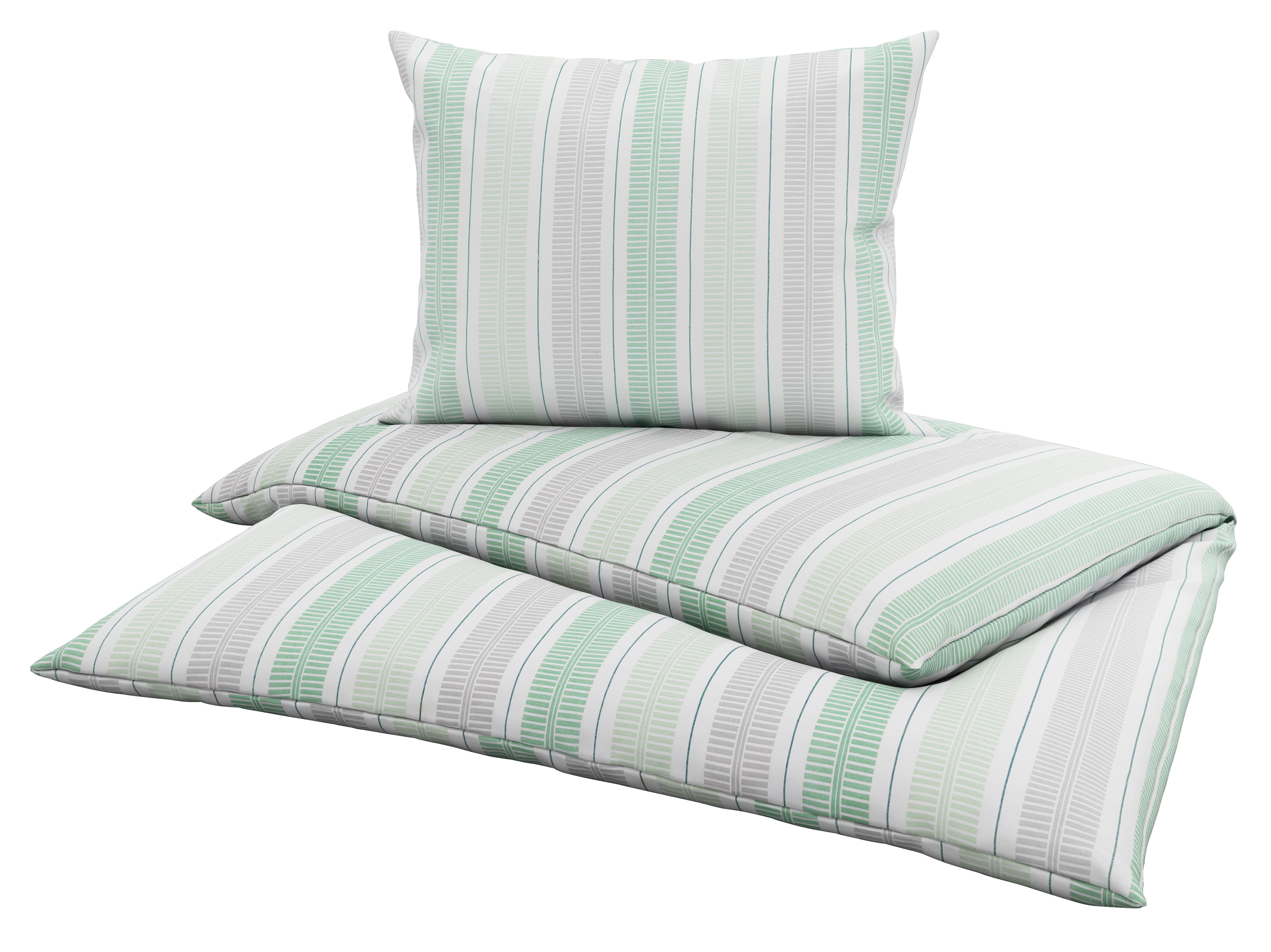Bettwäsche Aspen - Grau/Grün, MODERN, Textil - Luca Bessoni