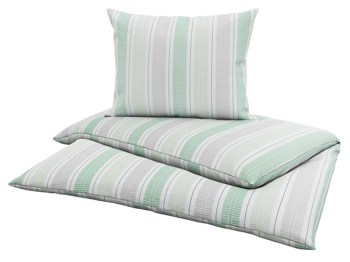 Bettwäsche Aspen - Grau/Grün, MODERN, Textil - Luca Bessoni