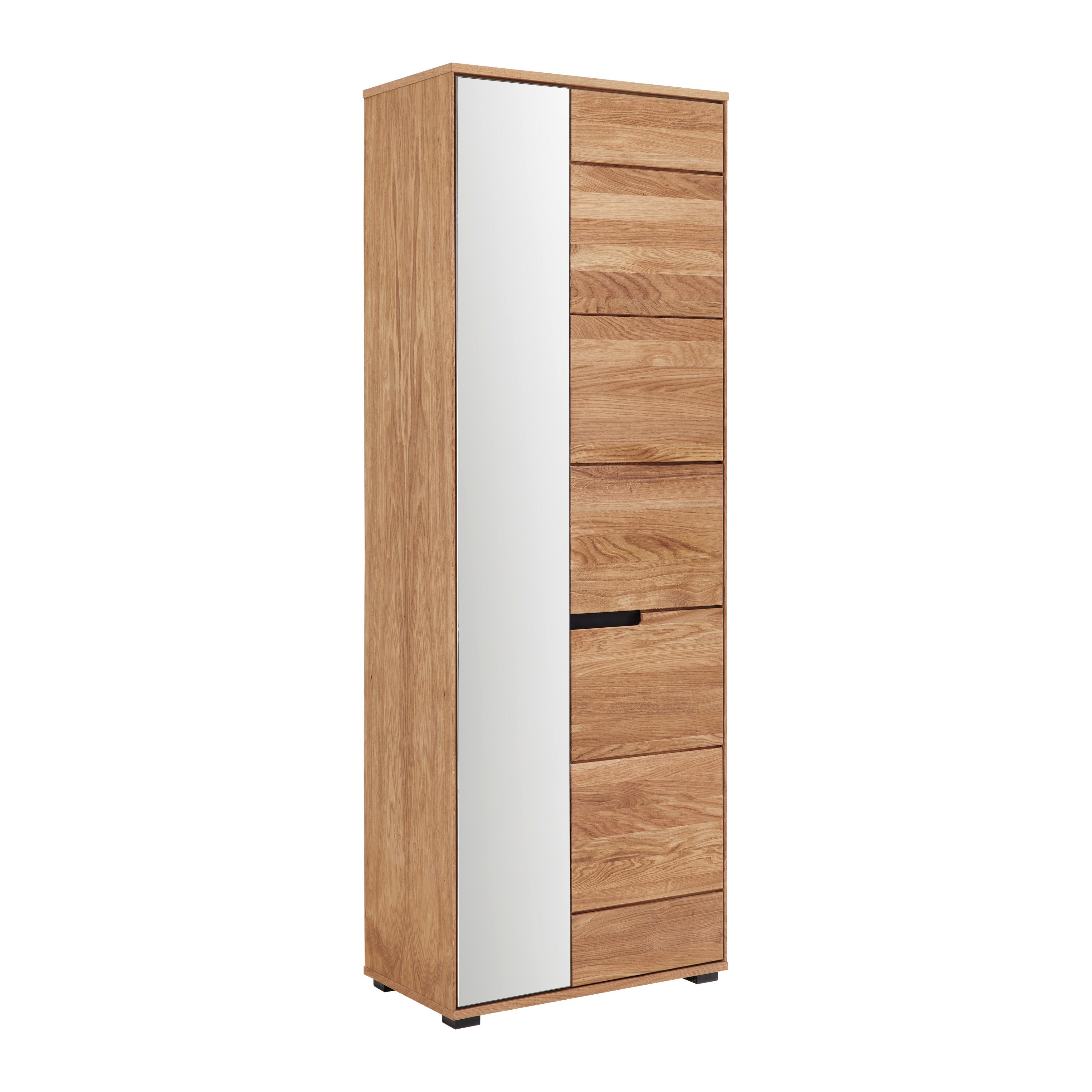 Predsieňová skriňa LOLA dub masív - divoký dub/čierna, Lifestyle, kov/drevo (70/196/40cm) - ecoTree