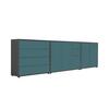 Sideboard Mailand Anthrazit/petrol B: 263,5cm - Anthrazit/Petrol, MODERN, Holzwerkstoff (263,5/73/33cm) - MID.YOU