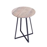 Beistelltisch Justus Schwarz/Eiche grau H: 55cm - Eiche grau/Schwarz, Natur, Holz/Metall (40/55cm)
