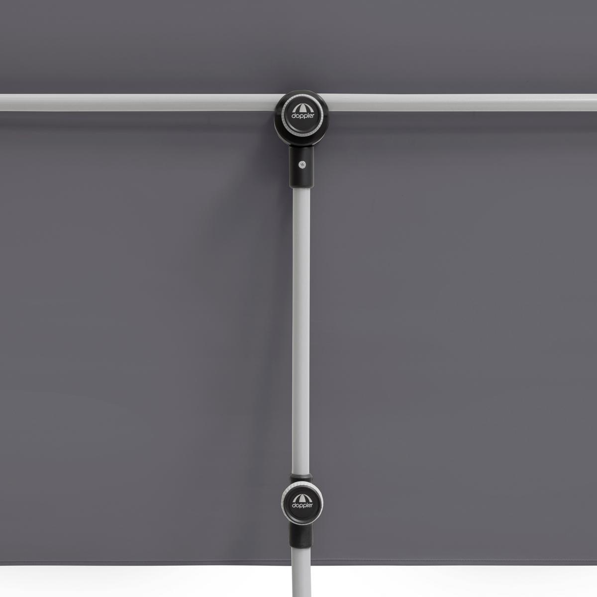 Sonnenschirm Active B/H/T: 180x270x130cm Anthrazit - Anthrazit/Alufarben, MODERN, Textil/Metall (180/270/130cm) - Doppler