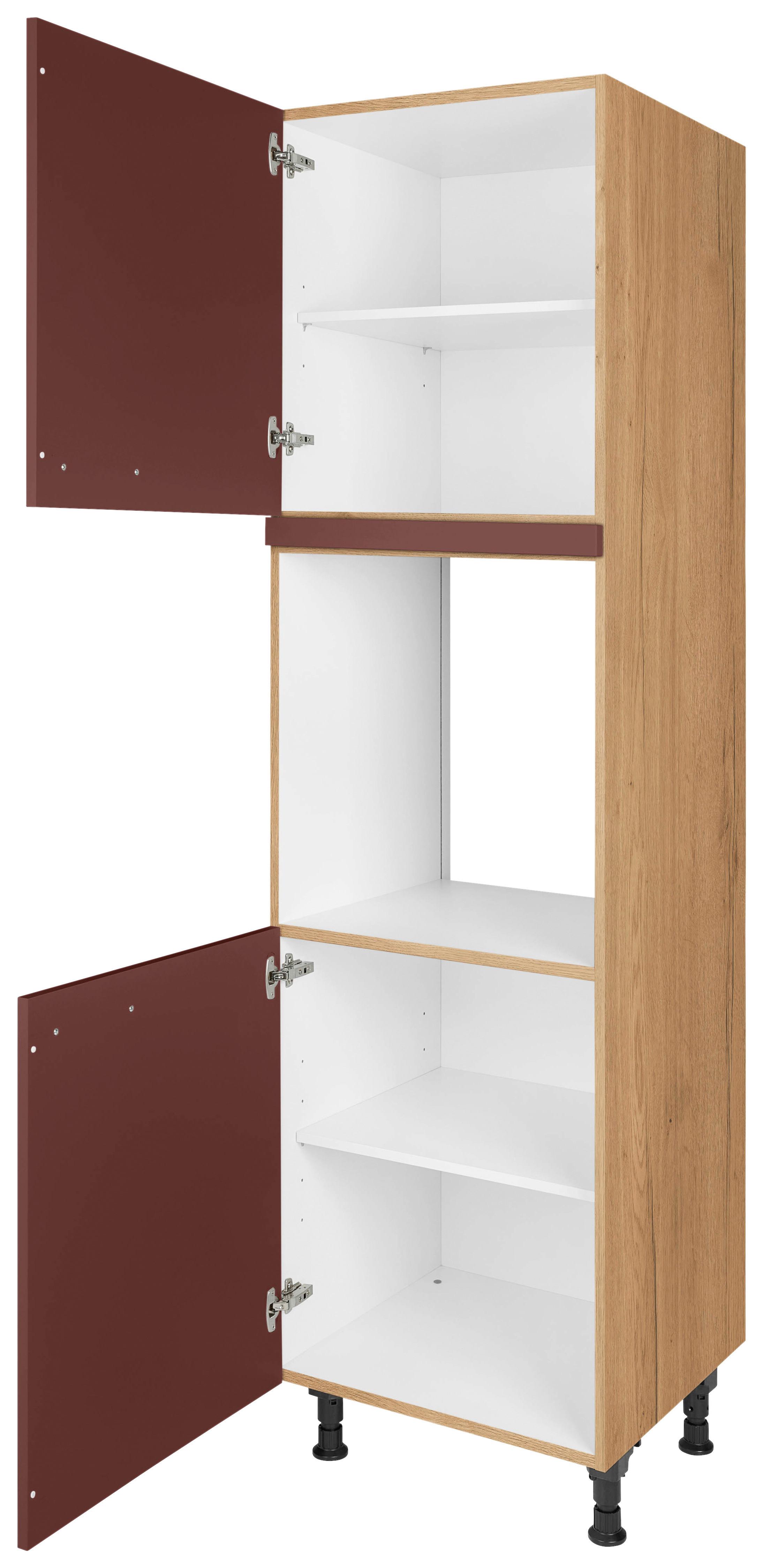 Geräteumbauschrank Easytouch - Eichefarben/Rot, MODERN, Holzwerkstoff (60/216,6/58cm) - Nobilia