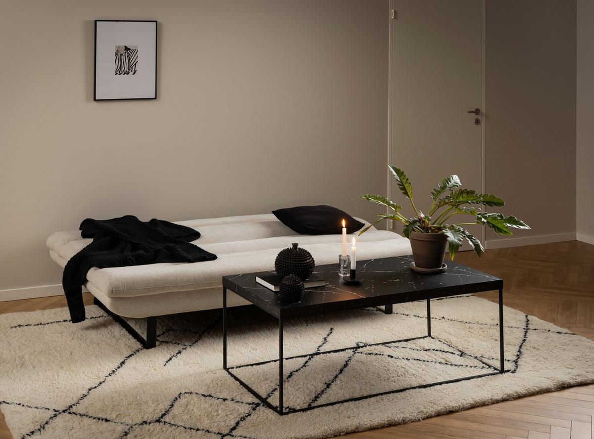 Schlafsofa Arbonne - Beige/Schwarz, KONVENTIONELL, Textil (200/91/124cm) - MID.YOU