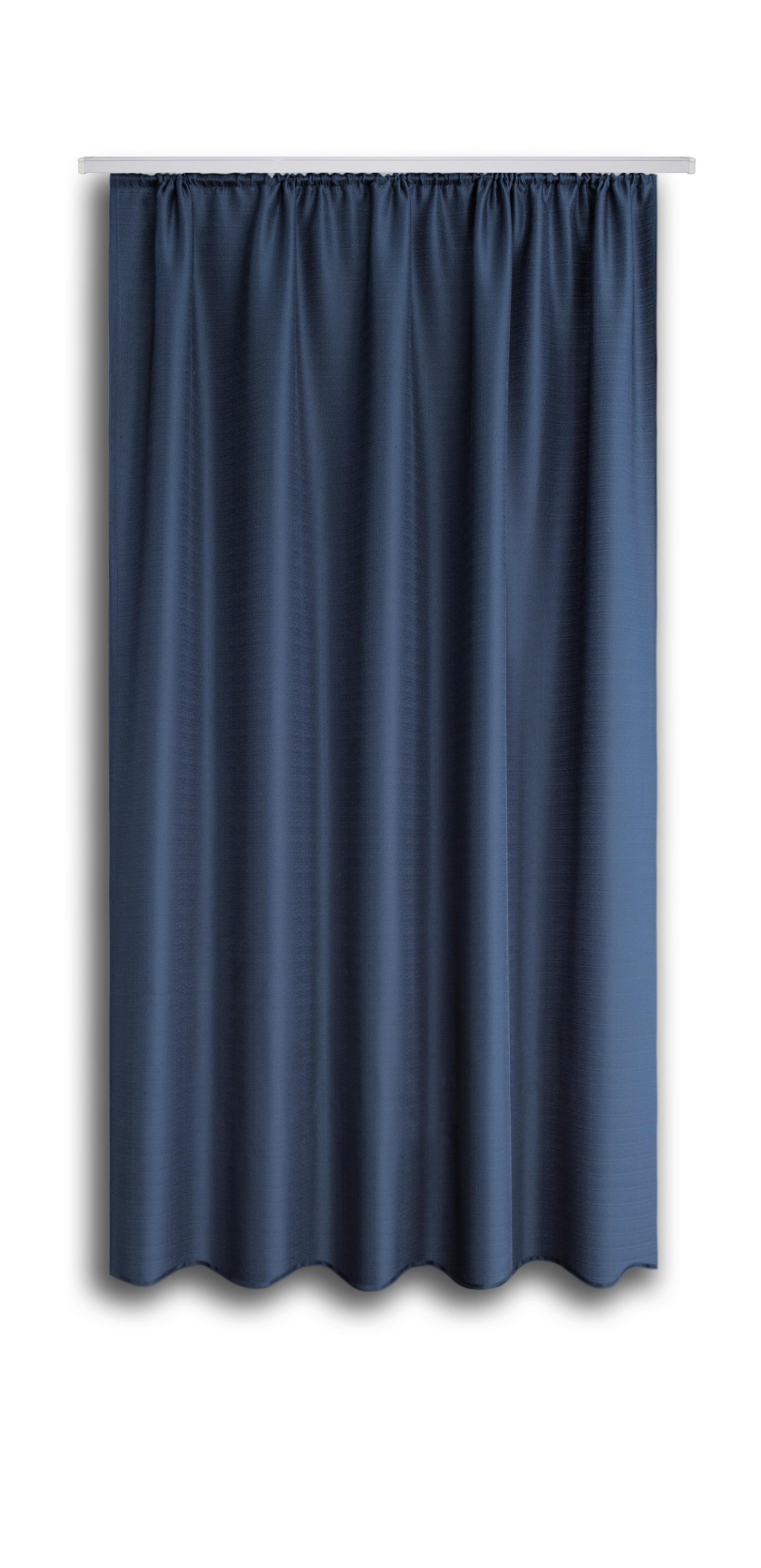 Vorhang mit Band Ben II 135x175 cm Blau - Blau, KONVENTIONELL, Textil (135/175cm) - Ondega