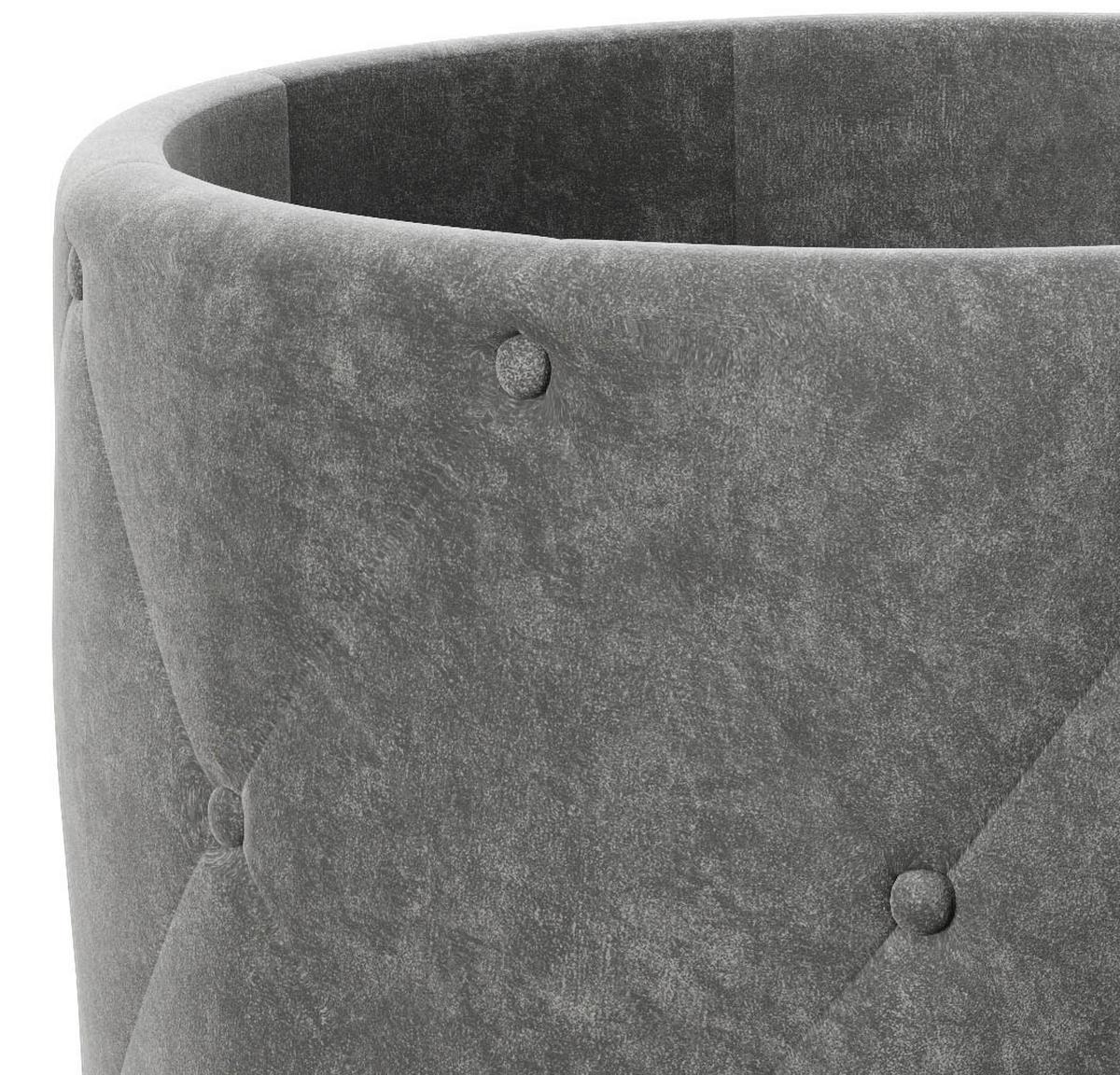 Pouf Liz Samt Anthrazit/gold Dxh 50x40 Cm Mit Stauraum - Goldfarben/Grau, LIFESTYLE, Textil (50/40/50cm) - Playboy