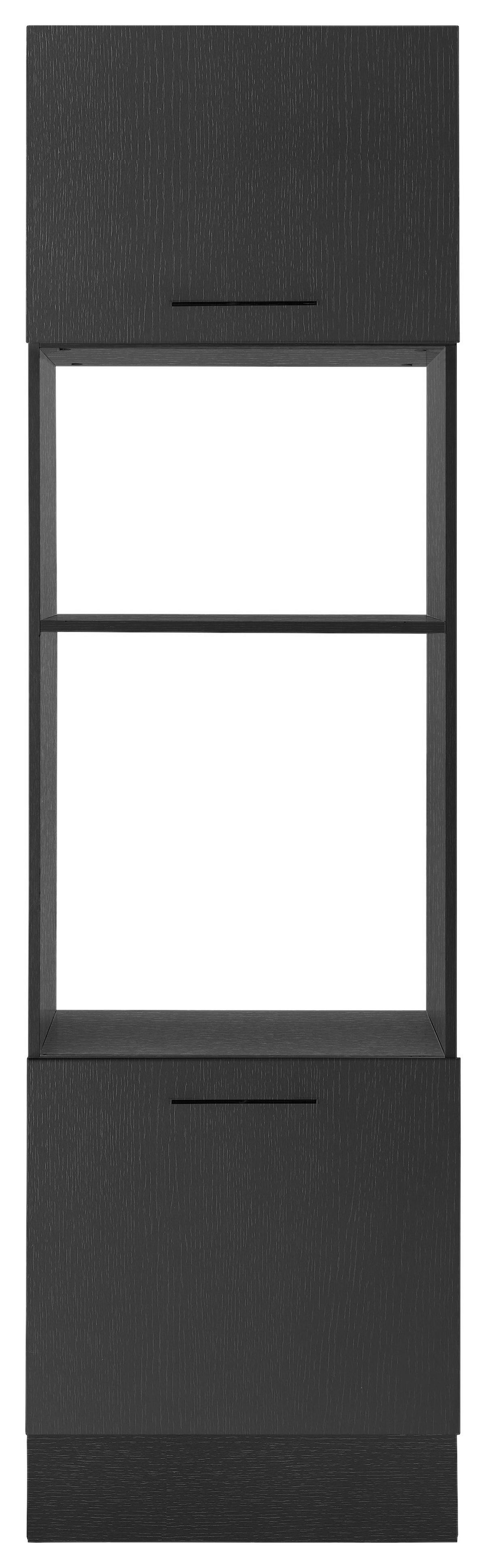 Skrinka na vstavané spotrebiče TURIN - čierna, Modern, kov/kompozitné drevo (60cm)