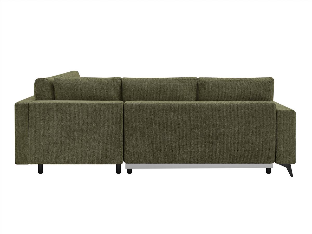Rohová sedačka TEXAS, pravá, zelená - černá/zelená, Konvenční, dřevo (259/92cm) - Based
