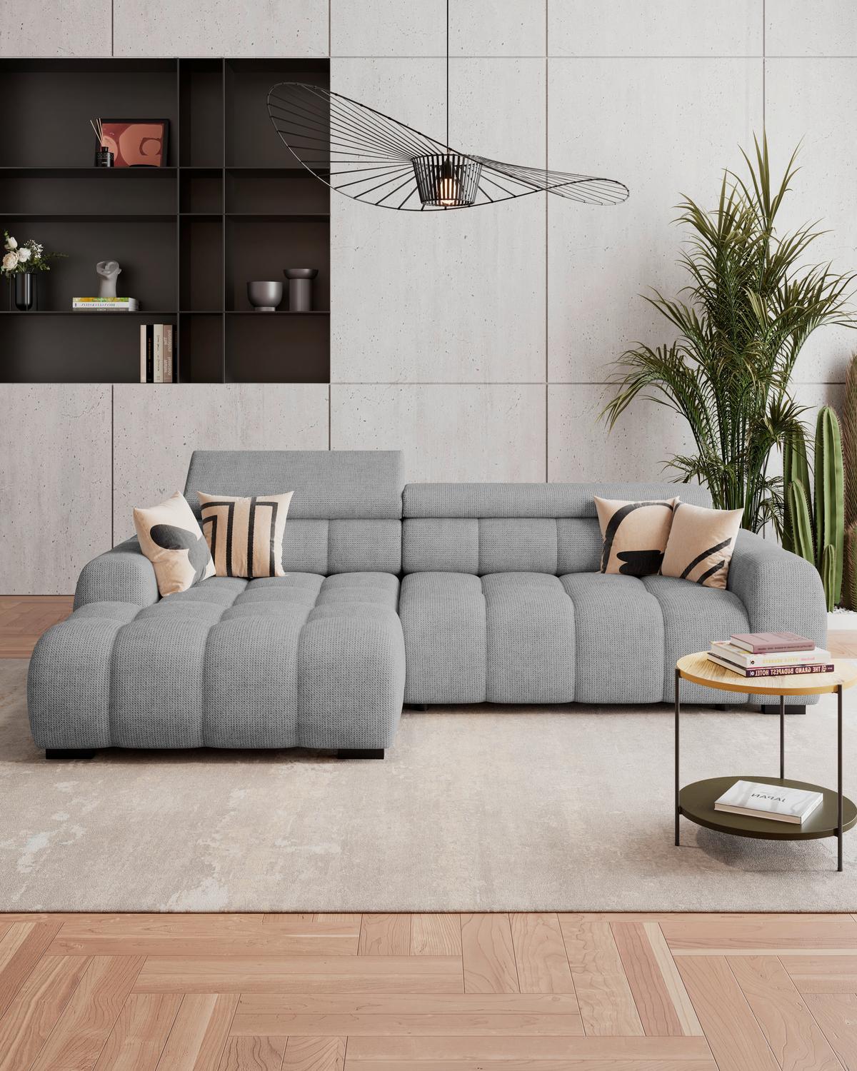 Ecksofa Fargo S Grau, B: 168cm - Schwarz/Grau, Trend, Textil (168/285cm)