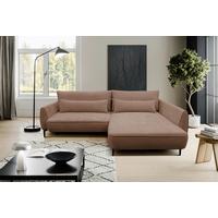Ecksofa Abriamo Braun 273x204 cm - Creme/Schwarz, Design, Textil (273/204cm) - MID.YOU