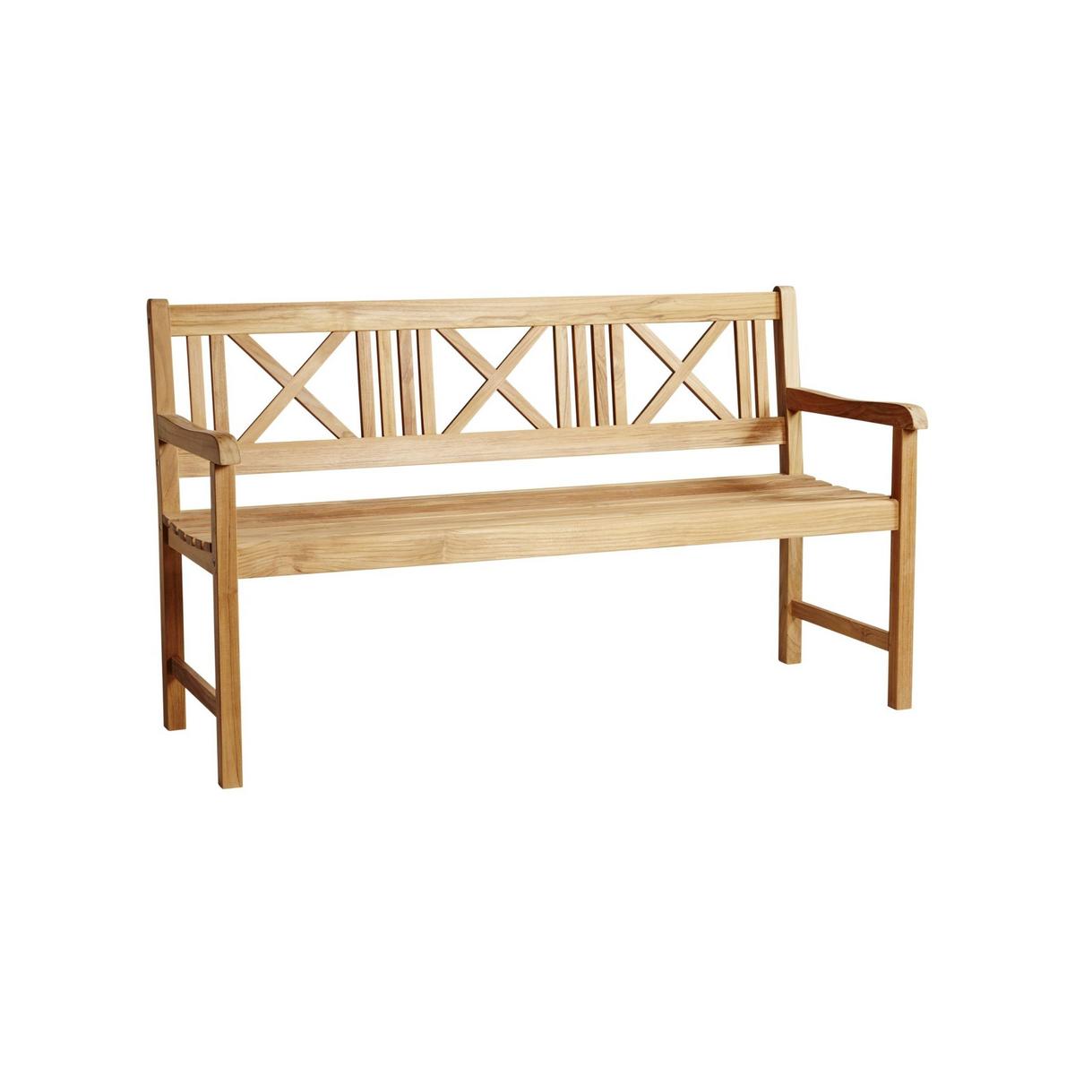 Gartenbank Holz Rosenborg 3-Sitzer - Naturfarben/Teakfarben, Natur, Holz (58/89/150cm) - Gardenson