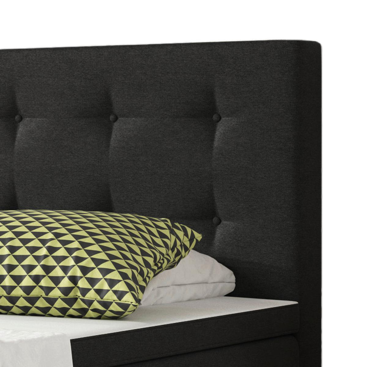 Boxspringbett Mit Topper 90x200 Cm Köln-F - Silberfarben/Schwarz, KONVENTIONELL, Textil (90/115/210cm) - MID.YOU